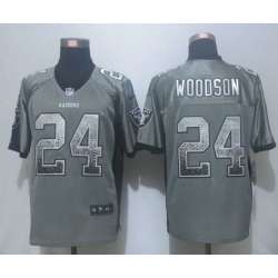 Nike Oakland Raiders #24 Woodson Drift Fashion Gray Elite Jersey