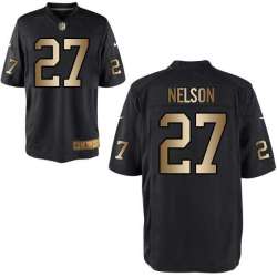 Nike Oakland Raiders #27 Reggie Nelson Black Gold Game Jersey Dingwo