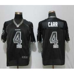 Nike Oakland Raiders #4 Carr Drift Fashion Black Stitched Elite Jersey