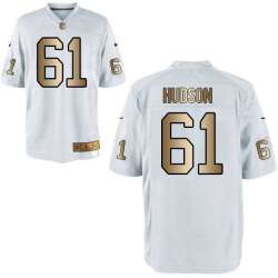 Nike Oakland Raiders #61 Rodney Hudson White Gold Game Jersey Dingwo