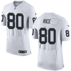 Nike Oakland Raiders #80 Jerry Rice White Team Color Elite Jersey Dingzhi