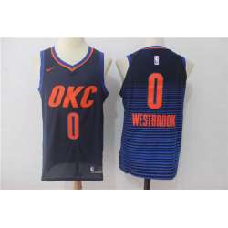 Nike Oklahoma City Thunder #0 Russell Westbrook Navy Stitched NBA Jersey