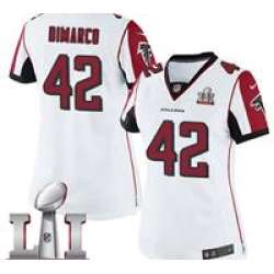 Nike Patrick DiMarco Women's White Elite Jersey #42 NFL Road Atlanta Falcons Super Bowl LI 51