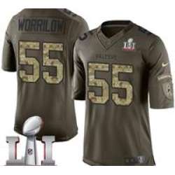 Nike Paul Worrilow Men's Green Limited Jersey #55 NFL Atlanta Falcons Super Bowl LI 51 Salute To Service