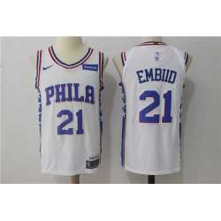 Nike Philadelphia 76ers #21 Joel Embiid White Stitched NBA Jersey