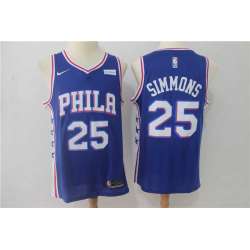 Nike Philadelphia 76ers #25 Ben Simmons Blue Swingman Stitched NBA Jersey