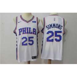 Nike Philadelphia 76ers #25 Ben Simmons White Swingman Stitched NBA Jersey