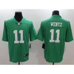 Nike Philadelphia Eagles #11 Carson Wentz Green Vapor Untouchable Player Limited Jersey
