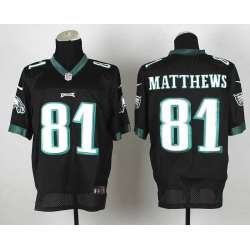Nike Philadelphia Eagles #81 Matthews Black Team Color NFL Elite Jersey DingZhi