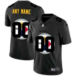 Nike Pittsburgh Steelers Customized Men\'s Team Logo Dual Overlap Limited Jersey Black