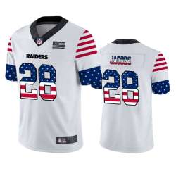 Nike Raiders 28 Josh Jacobs White USA Flag Fashion Limited Jersey Dyin