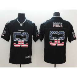 Nike Raiders 52 Khalil Mack Black USA Flag Fashion Color Rush Limited Jersey