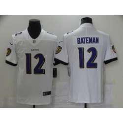 Nike Ravens 12 Rashod Bateman White 2021 NFL Draft Vapor Untouchable Limited Jersey