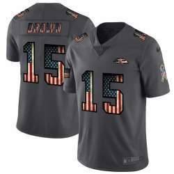 Nike Ravens 15 Marquise Brown 2019 Salute To Service USA Flag Fashion Limited Jersey Dyin