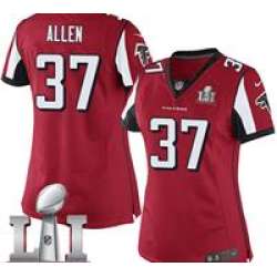 Nike Ricardo Allen Women's Red Elite Jersey #37 NFL Home Atlanta Falcons Super Bowl LI 51