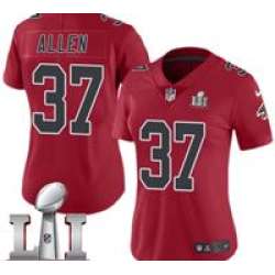 Nike Ricardo Allen Women's Red Limited Jersey #37 NFL Atlanta Falcons Super Bowl LI 51 Rush