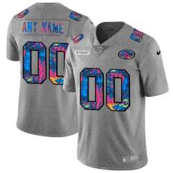 Nike San Francisco 49ers Customized Men's Multi-Color 2020 Crucial Catch Vapor Untouchable Limited Jersey Grey Heather