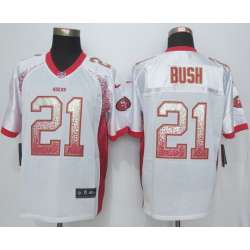 Nike San Francisco 49ers #21 Reggie Bush Drift Fashion White Elite Jerseys