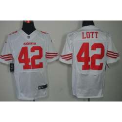 Nike San Francisco 49ers #42 Ronnie Lott White Elite Jerseys