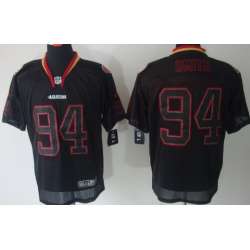 Nike San Francisco 49ers #94 Justin Smith Lights Out Black Elite Jerseys