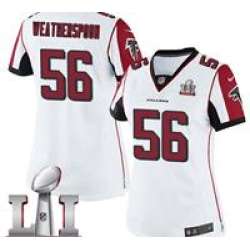 Nike Sean Weatherspoon Women's White Elite Jersey #56 NFL Road Atlanta Falcons Super Bowl LI 51