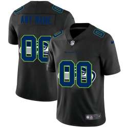 Nike Seattle Seahawks Customized Men's Team Logo Dual Overlap Limited Jersey Black