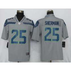 Nike Seattle Seahawks #25 Sherman Gray Vapor Untouchable Player Limited Jerseys
