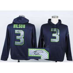 Nike Seattle Seahawks #3 Wilson Signature Edition Pullover Hoodie Navy Blue