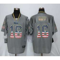 Nike St. Louis Rams #16 Goff USA Flag Fashion Gray Elite Stitched NFL Jersey