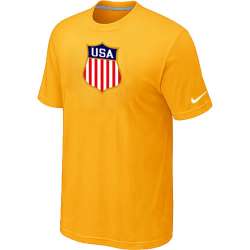 Nike Team USA Hockey Winter Olympics KO Collection Locker Room T-Shirt Yellow