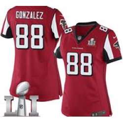 Nike Tony Gonzalez Women\'s Red Elite Jersey #88 NFL Home Atlanta Falcons Super Bowl LI 51