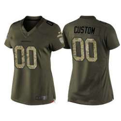 Nike Women Seattle Seahawks Customized Olive Camo Salute To Service Veterans Day Limited Jersey