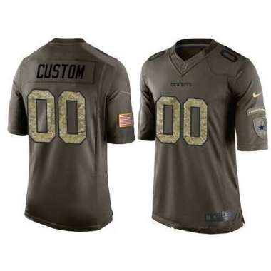 Nike Youth Dallas Cowboys Customized Olive Camo Salute To Service Veterans Day Limited Jersey