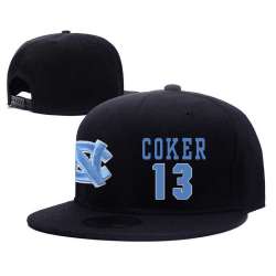 North Carolina Tar Heels #13 Kanler Coker Black College Basketball Adjustable Hat