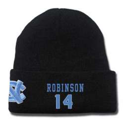 North Carolina Tar Heels #14 Brandon Robinson Black College Basketball Knit Hat