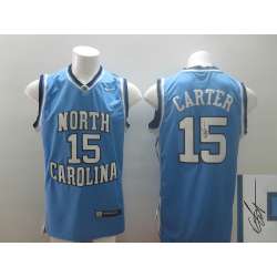 North Carolina Tar Heels #15 Vince Carter Light Blue Swingman Signature Edition Jerseys