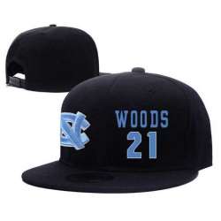 North Carolina Tar Heels #21 Seventh Woods Black College Basketball Adjustable Hat