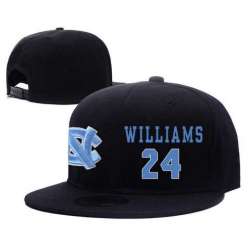 North Carolina Tar Heels #24 Kenny Williams Black College Basketball Adjustable Hat