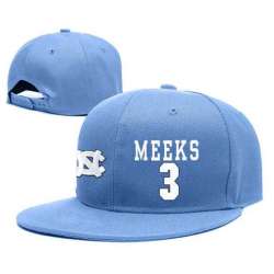 North Carolina Tar Heels #3 Kennedy Meeks Blue College Basketball Adjustable Hat