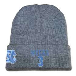 North Carolina Tar Heels #3 Kennedy Meeks Gray College Basketball Knit Hat