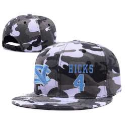 North Carolina Tar Heels #4 Isaiah Hicks Gray Camo College Basketball Adjustable Hat
