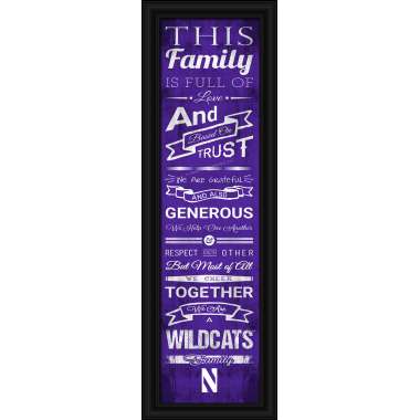 Northwestern Wildcats Family Cheer Print 8x24