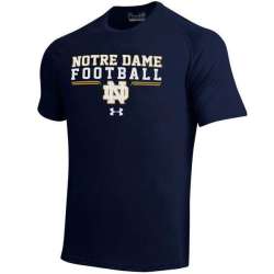 Notre Dame Fighting Irish Under Armour On-Field Football Sideline Tech Performance WEM T-Shirt - Navy Blue