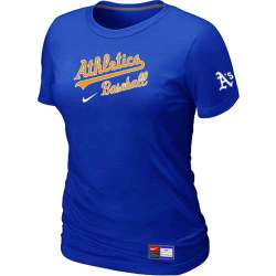 Oakland Athletics Nike Women's Blue Short Sleeve Practice T-Shirt