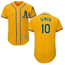 Oakland Athletics #10 Marcus Semien Yellow Flexbase Stitched Jersey DingZhi