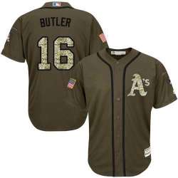 Oakland Athletics #16 Billy Butler Green Salute to Service Stitched Baseball Jersey Jiasu