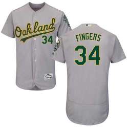 Oakland Athletics #34 Rollie Fingers Gray Flexbase Stitched Jersey DingZhi