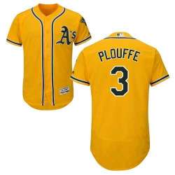 Oakland Athletics #3 Trevor Plouffe Yellow Flexbase Stitched Jersey DingZhi