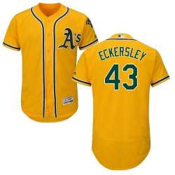 Oakland Athletics #43 Dennis Eckersley Yellow Flexbase Stitched Jersey DingZhi
