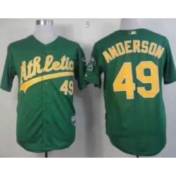 Oakland Athletics #49 Brett Anderson Green Jerseys